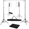 vidaXL Komplet za fotografski studio s softbox svetilkami in ozadjem