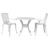 vidaXL Bistro garnitura 3-delna bela liti aluminij