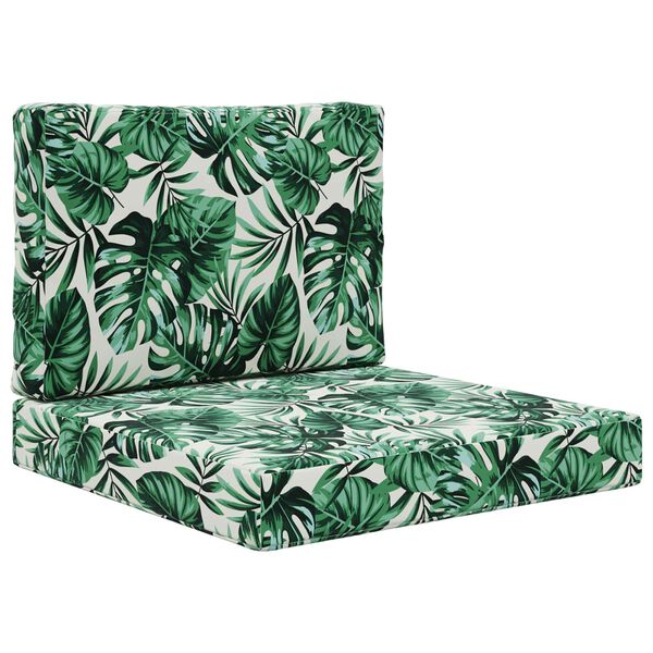 vidaXL Zunanja blazina za kavč 2 pcs Vzorec lista Poliester