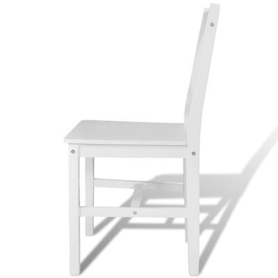 vidaXL Jedilni stoli 2 kosa beli iz borovine