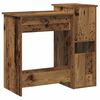 vidaXL Pisalna miza s policami starinski les 84x40x78 cm inž. les