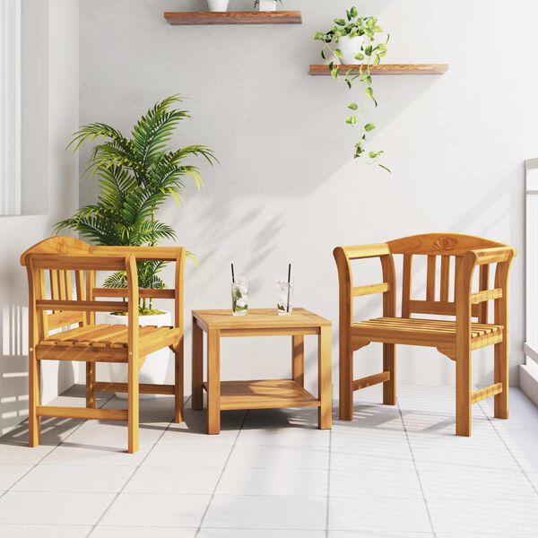 vidaXL Klop s rozami Naravna 68,5 x 46 x 82,5 cm Masiven les akacije