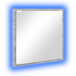 vidaXL LED kopalni&scaron;ko ogledalo Siva Sonoma 40 x 37 x 8.5 cm