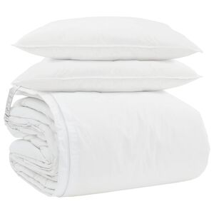 vidaXL Komplet odej z blazino 3 pcs Bela Perje