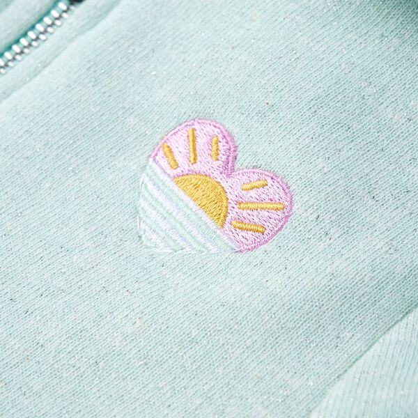 Otro&scaron;ki pulover s kapuco in zadrgo svetlo mint me&scaron;ana 140