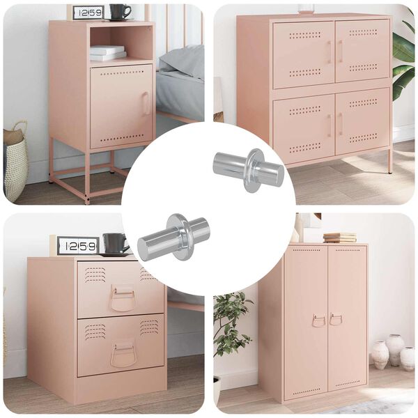 vidaXL Polica Peg 2 pcs srebrna 8,6 x 8,6 x 14,6 mm Jeklo