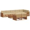 vidaXL Zunanja garnitura za sedenje z blazino 9 pcs Naravna in bež