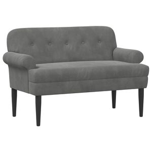 vidaXL Dvojnica s gumbi Temno siva 120 x 66 x 78 cm Žamet