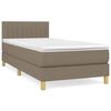 vidaXL Box spring postelja z vzmetnico taupe 90x190 cm blago
