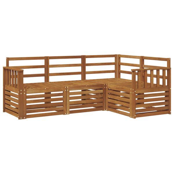 vidaXL Sedežne garniture 4 pcs Naravna Masiven les akacije
