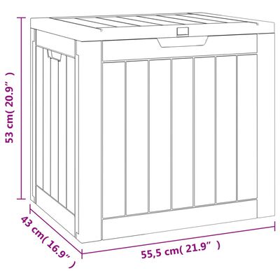 vidaXL Vrtna škatla za shranjevanje siva 55,5x43x53 cm PP