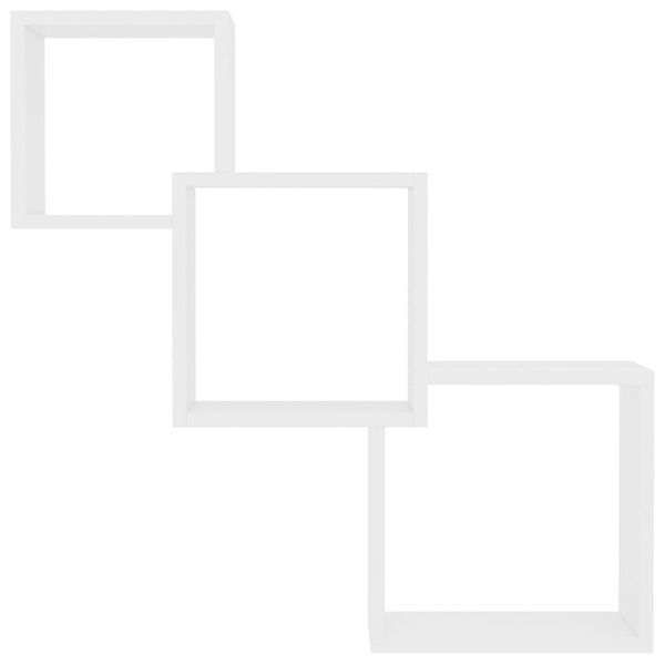 vidaXL Stenske police kocke bele 68x15x68 cm iverna plošča