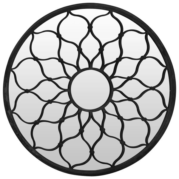 vidaXL Ogledalo črno 40x3 cm železno okroglo za notranjo uporabo