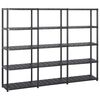 vidaXL Regal s policami 5-nadstropni črn 213x38x170 cm plastika