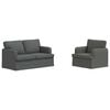 vidaXL Kavčna garnitura 2 pcs Temno siva 144 x 80 x 85 cm blago