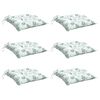 vidaXL Blazina za stol 6 kosov vzorec z listi 40x40x7 cm blago
