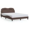 vidaXL Posteljni okvir brez vzmetnice Viana rjav 140x190 cm umetno usnje