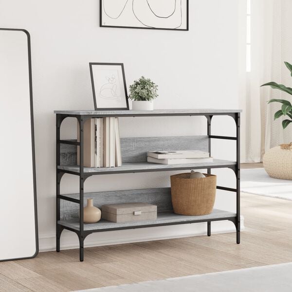 vidaXL Klubska mizica siva sonoma 100x32x75 cm inženirski les