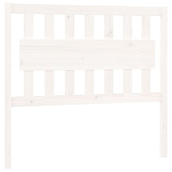 vidaXL Posteljno vzglavje belo 105,5x4x100 cm trdna borovina