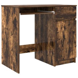 vidaXL Pisalna miza dimljeni hrast 86x49x76 cm inženirski les