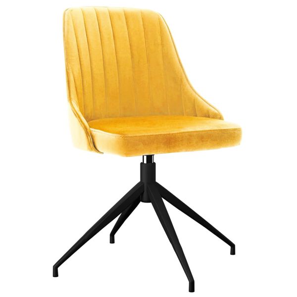 vidaXL Jedilni stoli 6 kosov rumen žamet