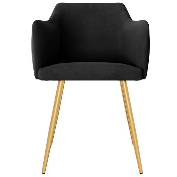 vidaXL Jedilni stoli 2 kosa črn žamet