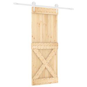 vidaXL Drsna vrata 80 x 210 cm Masiven borov les (neobdelan)