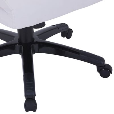 vidaXL Vrtljiv stol nastavljiv belo umetno usnje
