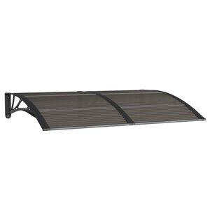 vidaXL Nadstre&scaron;ek za vrata črn 150x100 cm polikarbonat