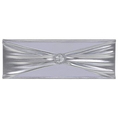 vidaXL Raztegljiv trak za stol z diamantno zaponko 25 kosov srebrn
