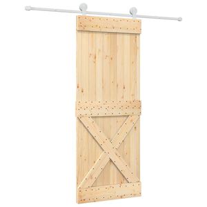 vidaXL Drsna vrata 80 x 210 cm Masiven borov les (neobdelan)