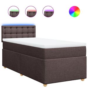 vidaXL Box spring postelja z vzmetnico temno rjava 80x200 cm blago