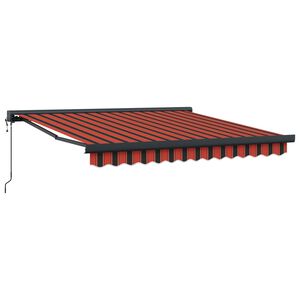 vidaXL Vlečna tenda Rdeča in črna 350 x 250 x 165 cm Tkanina in kovina