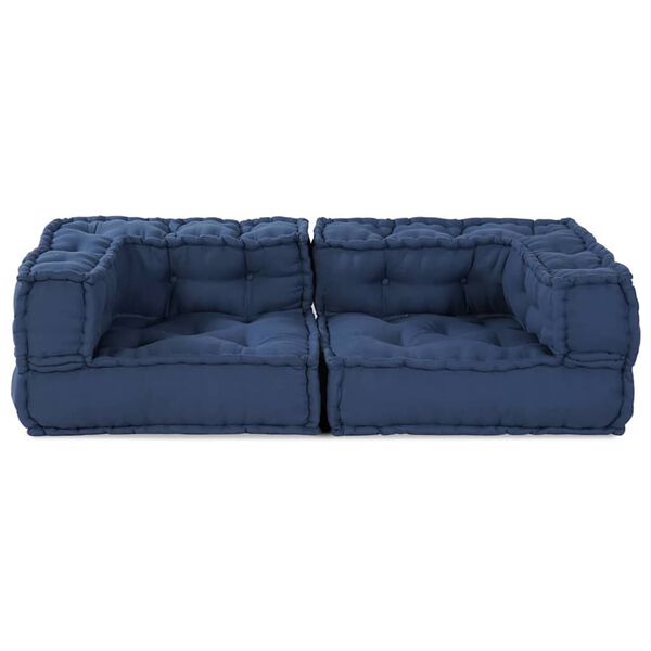 vidaXL Modularni kavč 3 pcs Indigo 140 x 70 x 36 cm blago