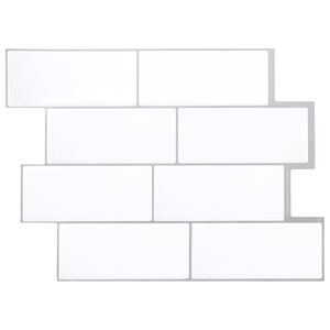 vidaXL Podhodna plo&scaron;čica 10 pcs Bela siva 29 x 21 cm Poliuretan in PET