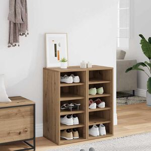vidaXL Omarica za čevlje 2 kosa artisan hrast 32x35x70 cm inž. les
