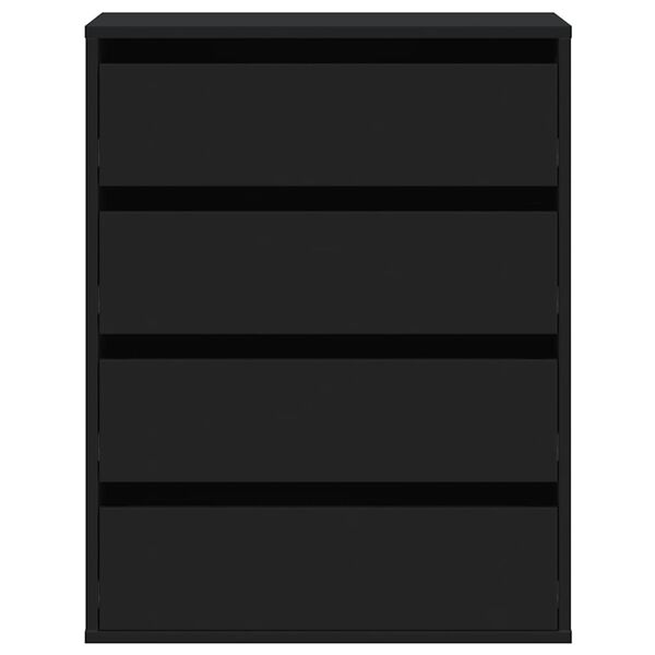 vidaXL Kotni predalnik črn 60x41x76 cm inženirski les