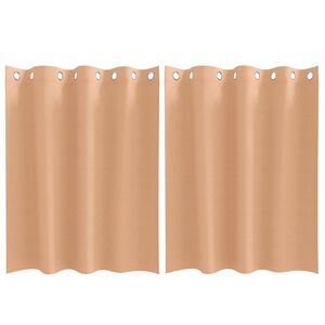 vidaXL Zavese za zatemnitev z obroči 2 kos Svetlo rjava 140 x 140 cm