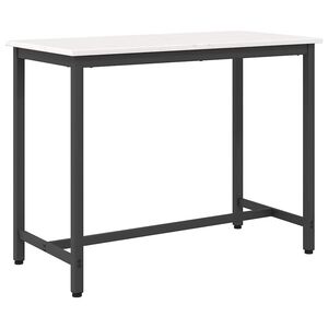 vidaXL miza Bela 100 x 50 x 77 cm Inženirski les in jeklo