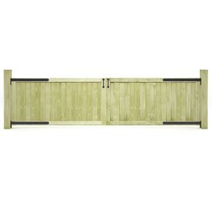 vidaXL Vrtna vrata 2 kosa impregnirana borovina 300x75 cm