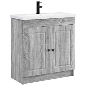 vidaXL Komplet pohi&scaron;tva za kopalnico Siva Sonoma 78,5 x 37,5 x 81 cm