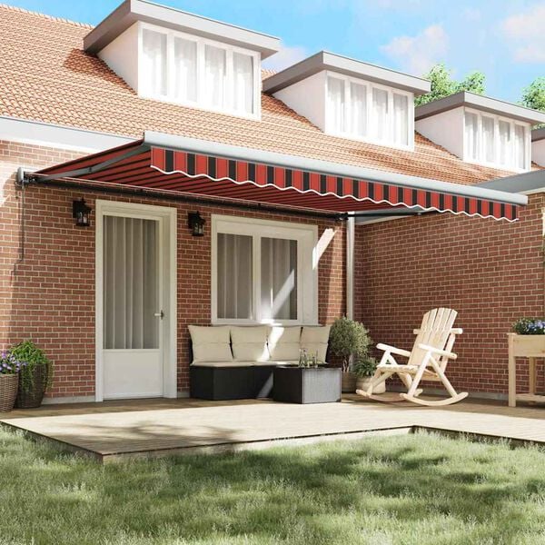 vidaXL Senčnik Oranžna in Rjava 450 x 300 x 165 cm