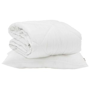 vidaXL Poletna odeja z blazino 2 pcs Bela Mikrovlakna
