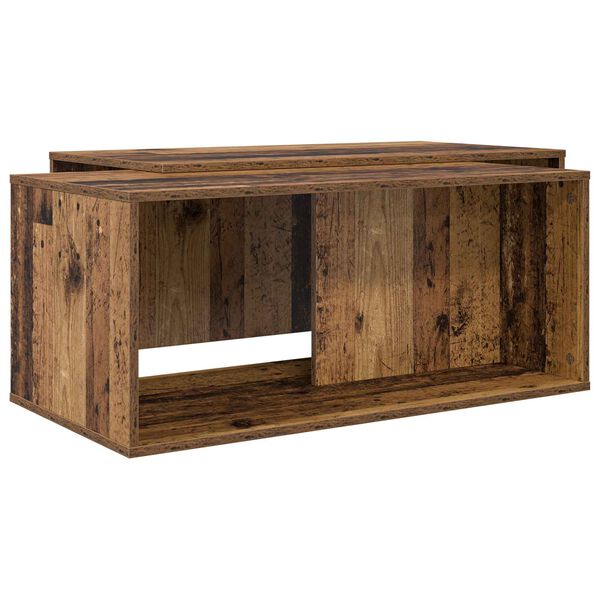 vidaXL Set kavno mizico 2 pcs Star les Konstruiran les