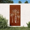 vidaXL Vrtna stenska dekoracija 105x55 cm corten jeklo palme