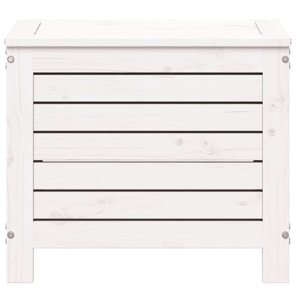 vidaXL Vrtni stolček za noge bel 62x31,5x52 cm trdna borovina