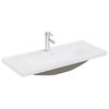 vidaXL Vgradni umivalnik s pipo 91x39x18 cm keramičen bel