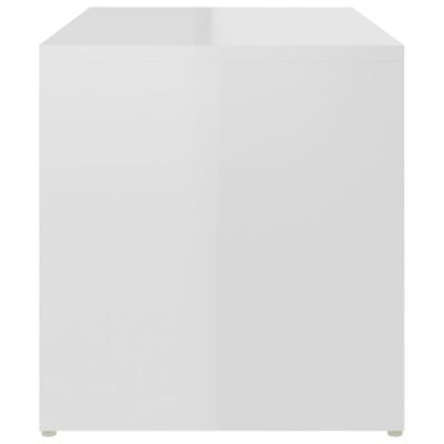 vidaXL Stranska mizica visok sijaj bela 59x36x38 cm iverna plošča
