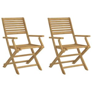 vidaXL Zložljivi vrtni stoli 2 kosa 54,5x61,5x86,5 cm trdna akacija