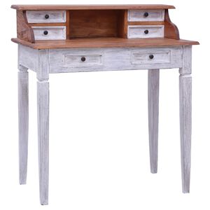 vidaXL Pisalna miza s predali 90x50x101 cm trden mahagonij